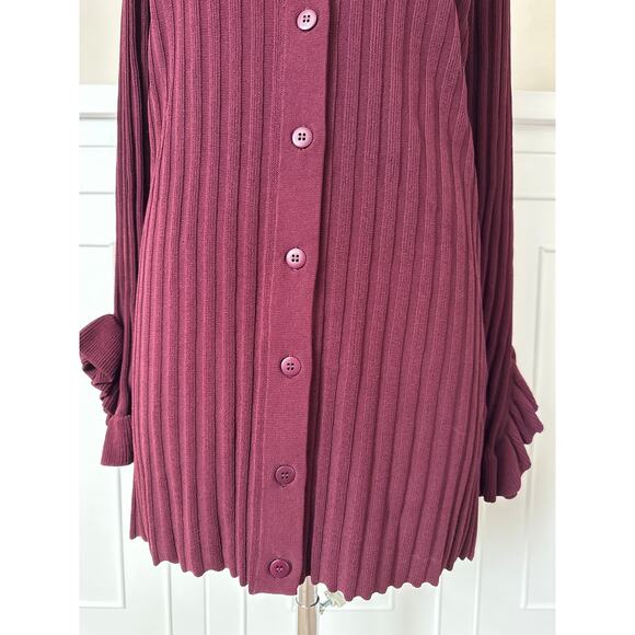 C/MEO COLLECTIVE Women's Deep Purple Knit Sweater Dress / Tunic Sz Large 10 / 12 - Picture 4 of 14